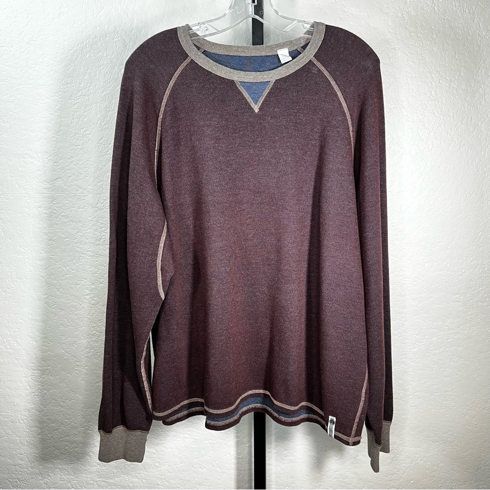 Tommy Bahama Brown and Gray Crewneck Sweater Relaxed Fit